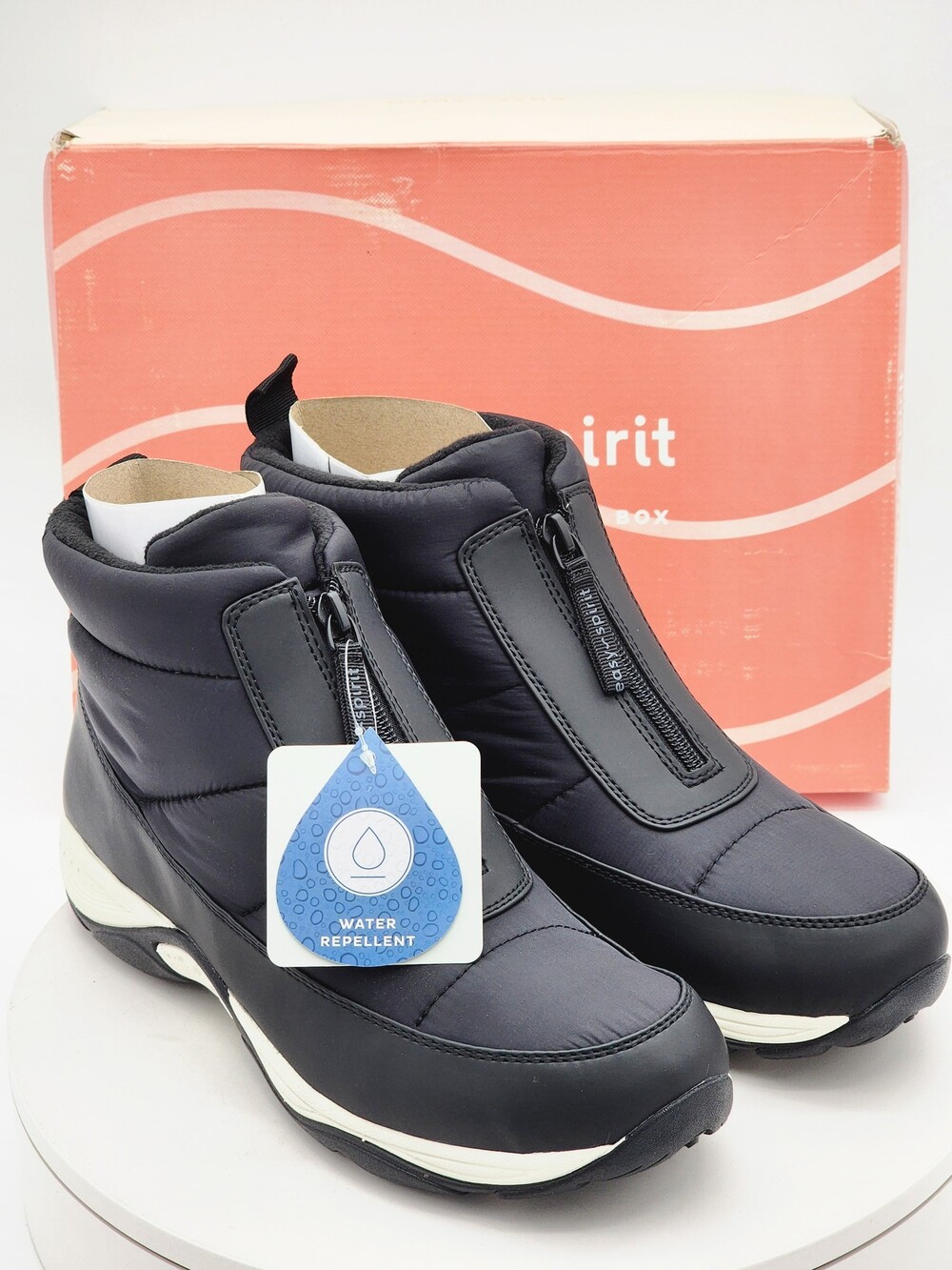 Easy Spirit Edele2 Black Water Repellent Comfort Ankle Boots Women’s Size 10 M